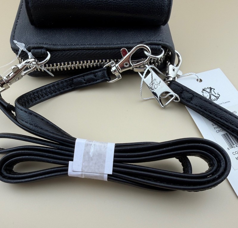 CXL Phone Crossbody/Wristlet Black Denim Zipper Closure Credit Card Slots NWT gallery