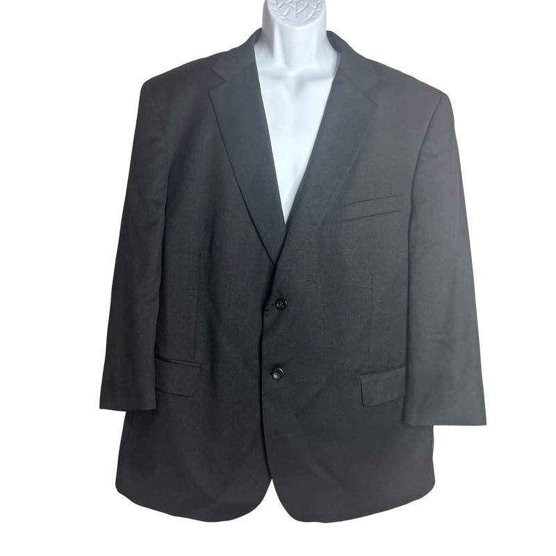 Joseph & Feiss | Black 100% Wool 2 Button Blazer Sport Coat Jacket | 48 Short