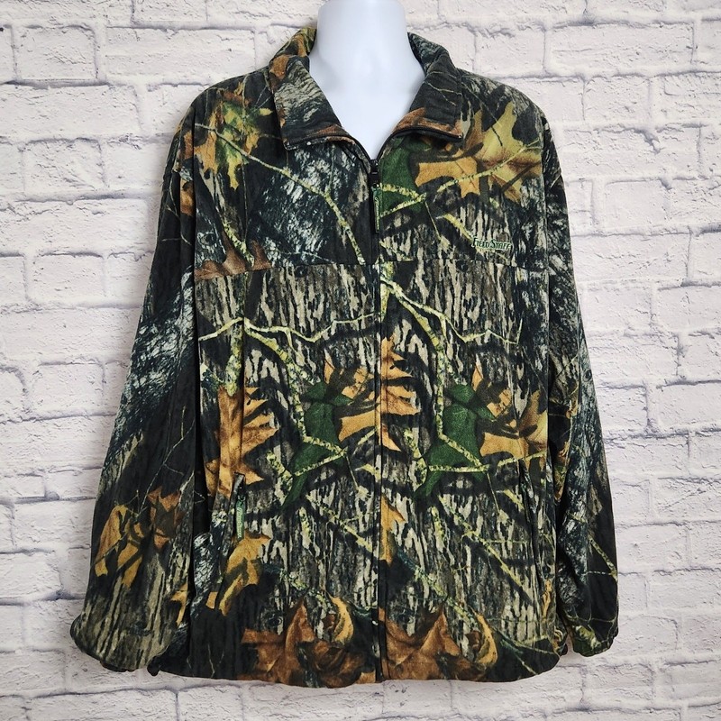 Vintage Field Staff Jacket Mens Size 2XL Camo Fleece