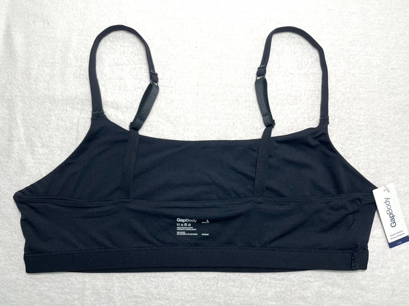 NWT GAP GapBody Women's L Super Stretch Scoop Bralette GPW01352 True Black gallery