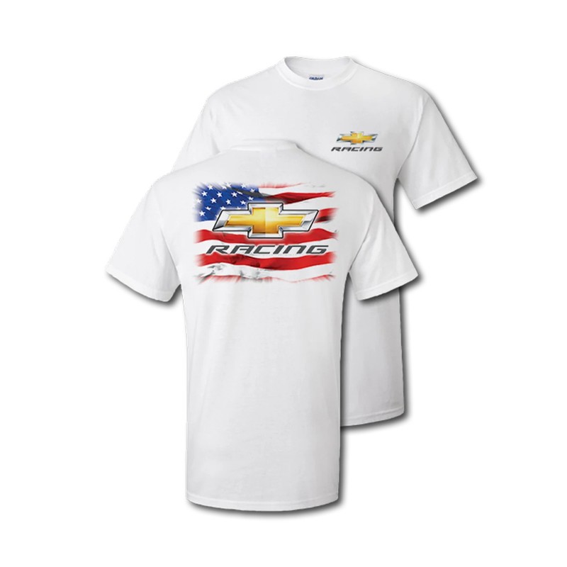 Chevy Racing “True American” Mens T Shirt White