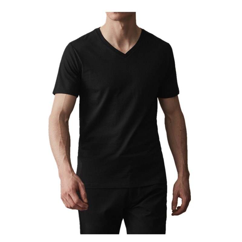 Black White Men 100% Thick Cotton Casual T-Shirt Short Sleeve Tee Crew V Neck gallery