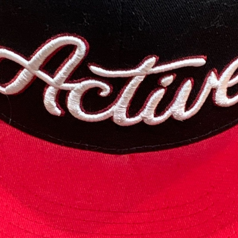 Active snap back hat, navy blue, and red List NWT gallery