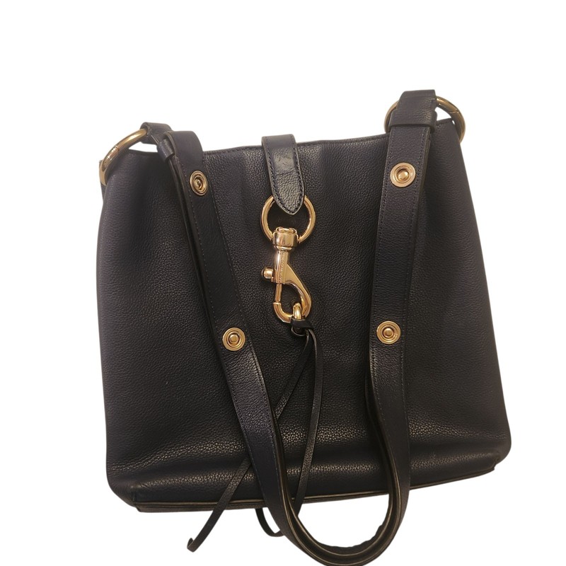 Rebecca Minkoff Navy Blue Leather Small Feed Crossbody Shoulder Bag gallery