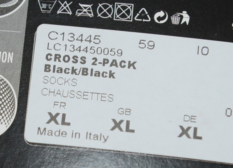 Salomon Running Cross 2 Pairs per Pack Extra Large Black Gray Ankle Length gallery