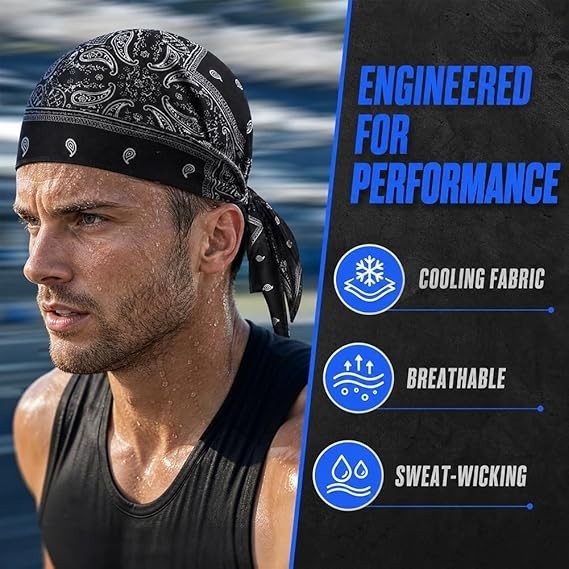 5x Elastic Motorcycle Wrap Biker Du Bandana Paisley Doo Rag Head Skull Cap Durag gallery