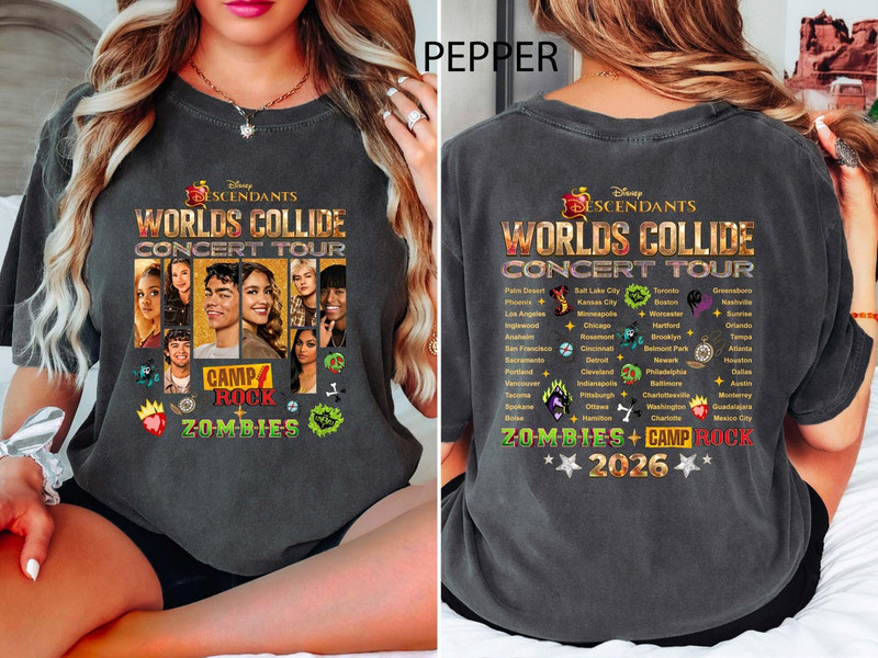 Descendants Zombies Camp Rock Worlds Collide Tour 2026 Shirt