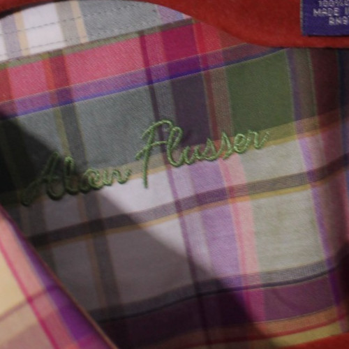 Alan Flusser Button Up Shirt Mens XL Red Green Plaid Casual Preppy Cotton Men gallery