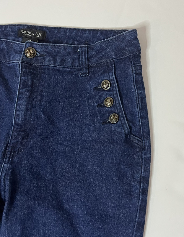Rachel Zoe Womens Jeans Sailor Button High Rise Straight Dark Wash Stretch Sz 8 gallery