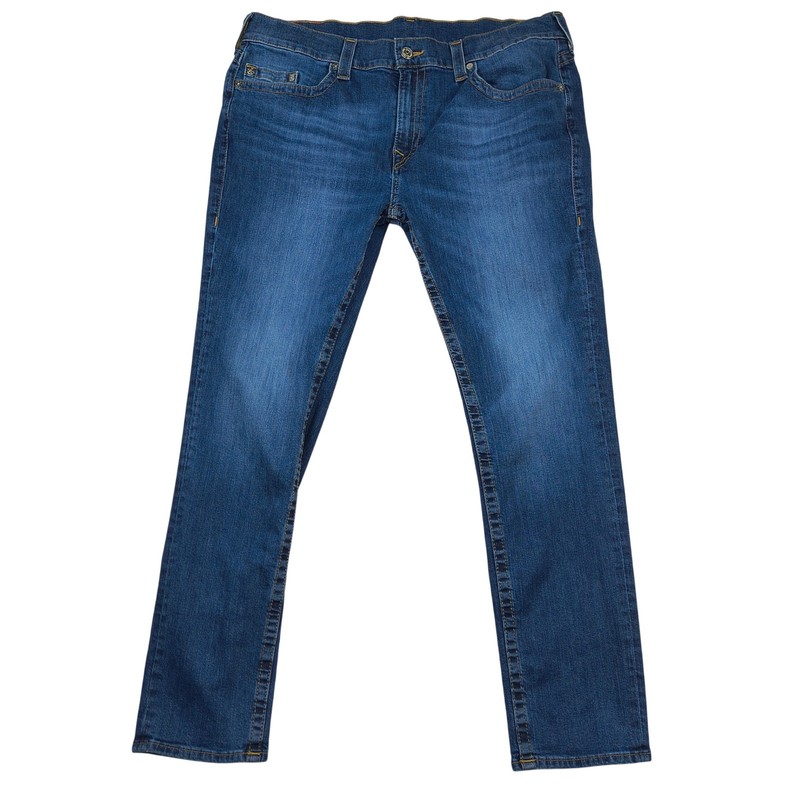 True Religion Rocco Relaxed Skinny Jeans Mens 40 Blue Medium Wash Denim 112790