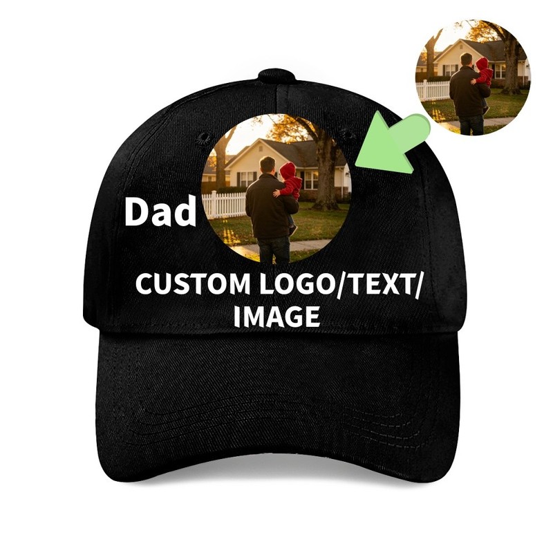 Personalized Dad Baseball Cap,Custom Name Photo Title,Father’s Day Ornament Gift