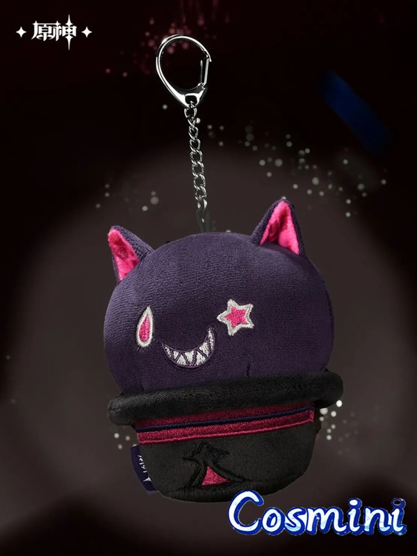 Official Genshin Impact Lyney Cat Plush Doll Keychain Stuffed Toy Anime Game