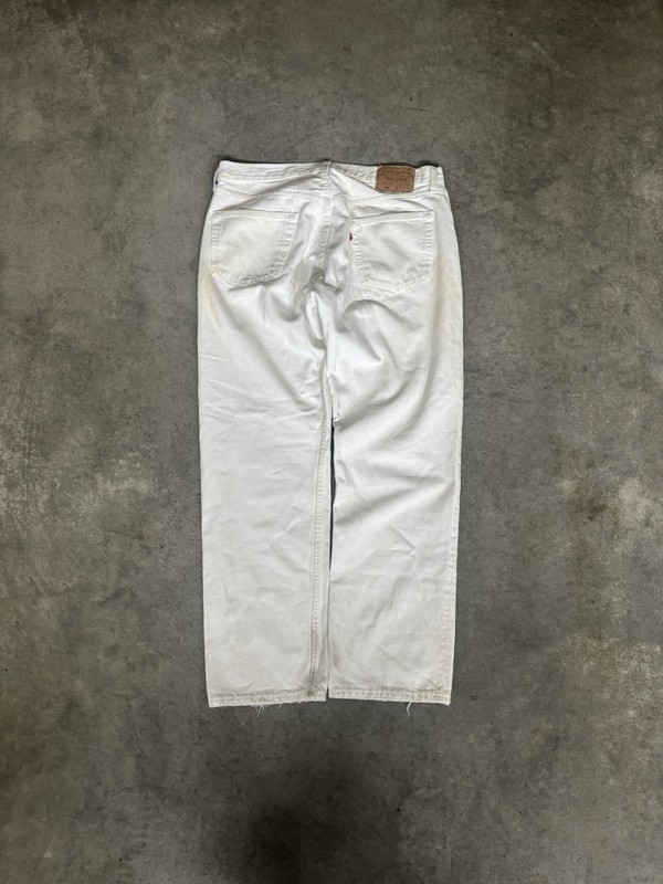 Vintage 1980 Levi’s 501 Mens 36 x 30 White Button Fly Jeans Made In USA