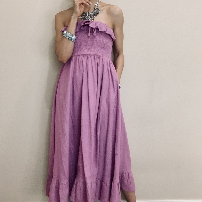 Brand New Free People Maxi Linen Dress Size m gallery