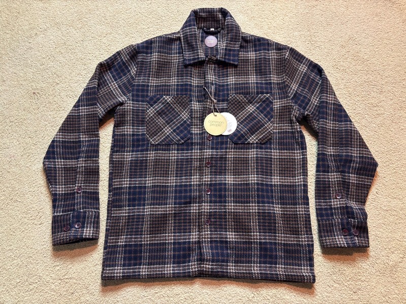 NWT Common People Granby Inom Over Shirt Jacket Shacket Navy Woven Thick Plaid M