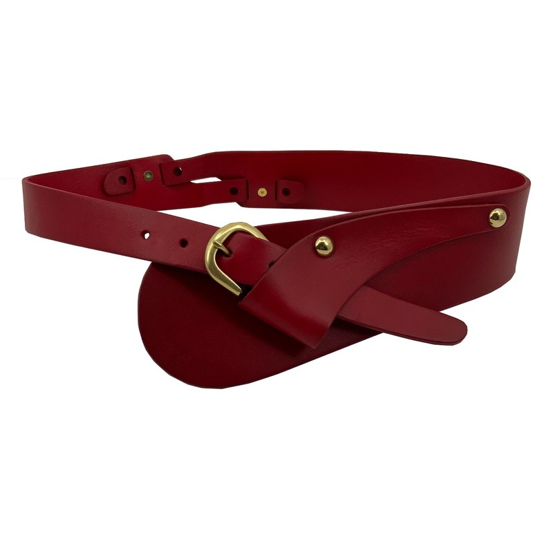 Women Wide Waist Fashion Vintage Cowhide Full Grain Leather Boho Concho Belt gallery