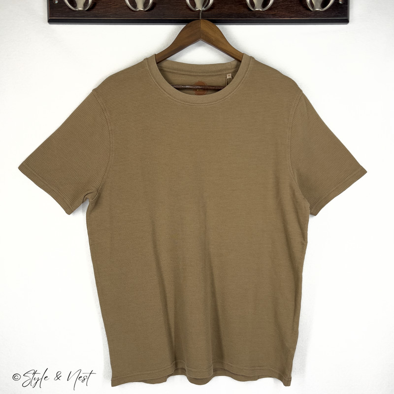 Common People Waffle Knit Tee Medium Coco Brown Cozy Ribbed gallery