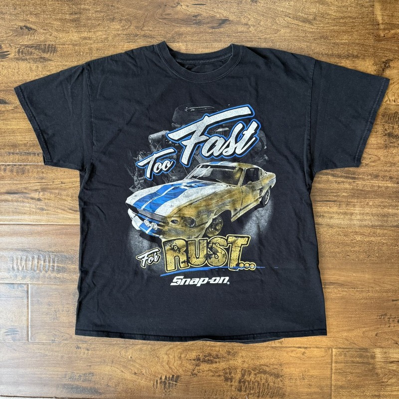 Snap On Tools Men’s Short Sleeve T-Shirt Size L/XL Premium Black Logo Graphic