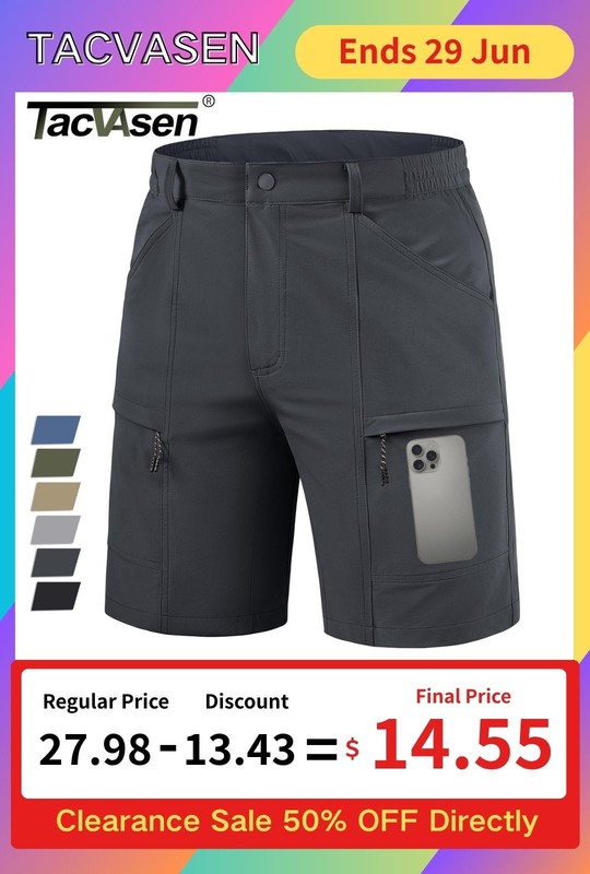Men's Casual Shorts Outdoor Hiking Fishing 5 Pockets Quick Dry Golf Sport Shorts gallery