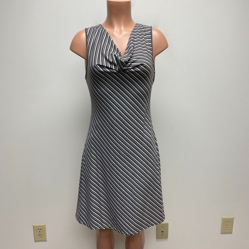 Freedom Trail by Kyodan Womens Black Striped Cowl Neck Sleeveless Tank Dress S