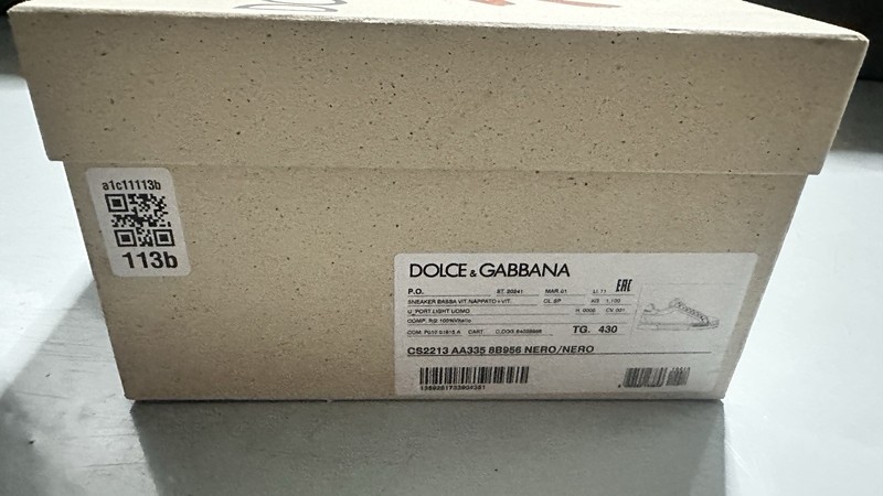 Dolce & Gabbana Men’s Black Lace-Up Sneakers Cotton Upper Logo US 10 EU 43 gallery