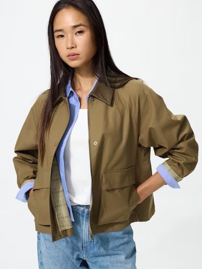 UNIQLO Utility Short Jacket S-3XL Black Beige Khaki Oversized Women 483807 NWT gallery