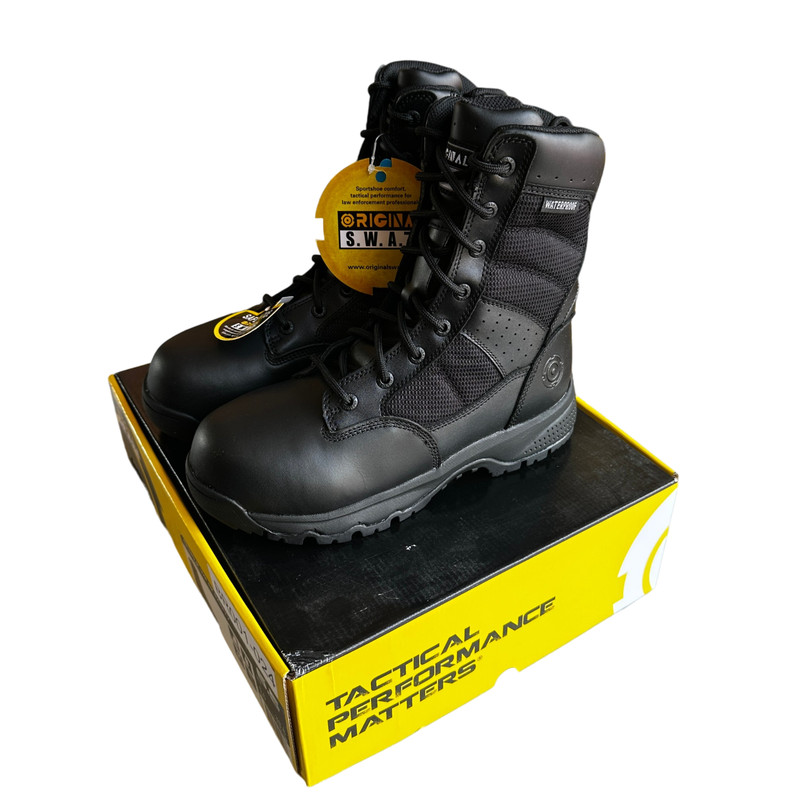 Original SWAT Metro Air 9″ Side Zip Tactical Boots Mens 5.5 Black 123201