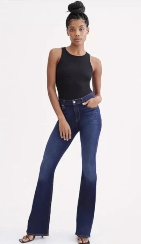 7 For All Mankind Ribbed Bodysuit in Black. NWT. Size Large Retail- $88