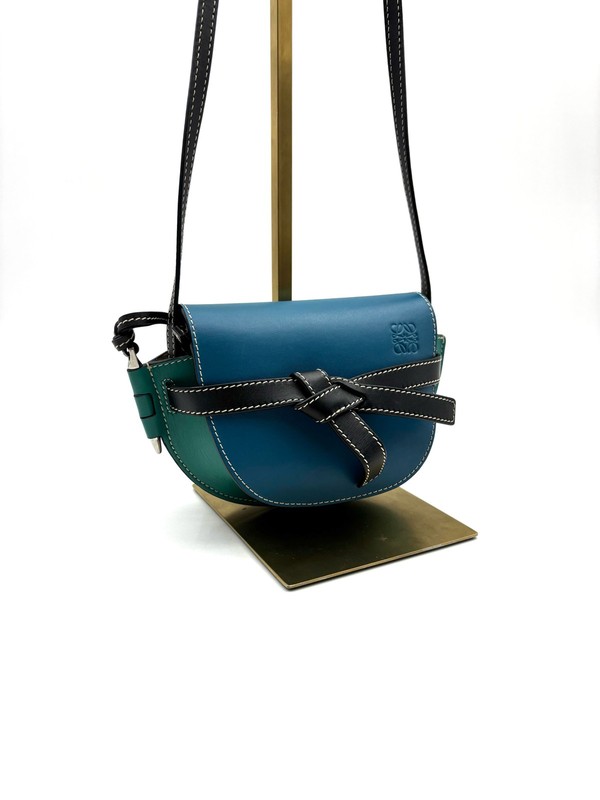 Loewe Pre-Owned Authentic Gate Saddle Bag Blue 13*8*11cm gallery