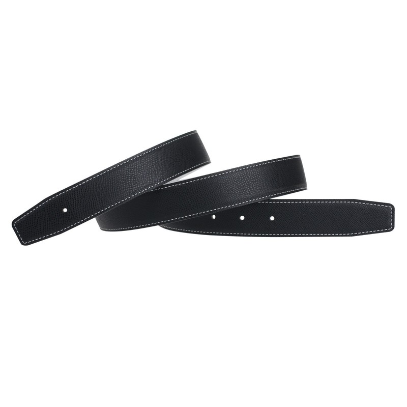 Reversible H full grain cowhide replacement belt without buckle 32mm wide gallery