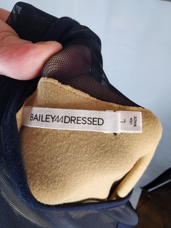 Bailey 44 Navy and Black Mesh Paneled Mini Dress gallery