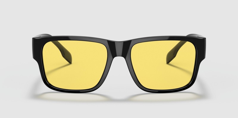 BURBERRY BE4358 300185 Knight Black Yellow 57 mm Men's Sunglasses gallery
