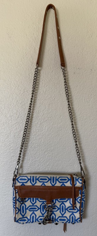Rebecca Minkoff Blue White Mini MAC Crossbody Bag Purse Designer SEE DESCRIPTION gallery