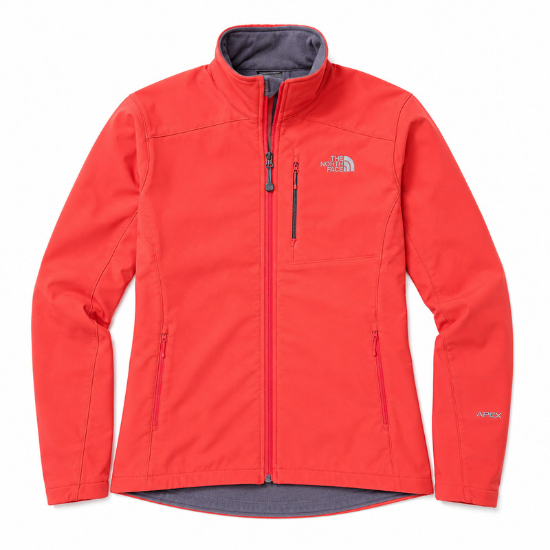 The North Face Apex Softshell Jacket Womens Large Salmon Full Zip Fleece Lined