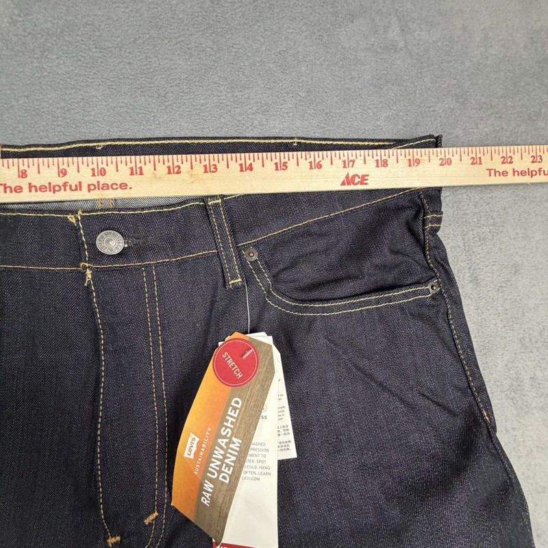 LEVI'S 541 ATHLETIC FIT RAW UNWASHED BLUE DENIM MEN SIZE 38X34 ZIP FLY NWT gallery