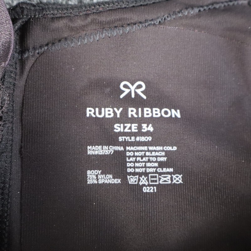 Ruby Ribbon Heritage Diva Lace Demiette Brown color Style 1809 Size 34 Demi NWOT gallery