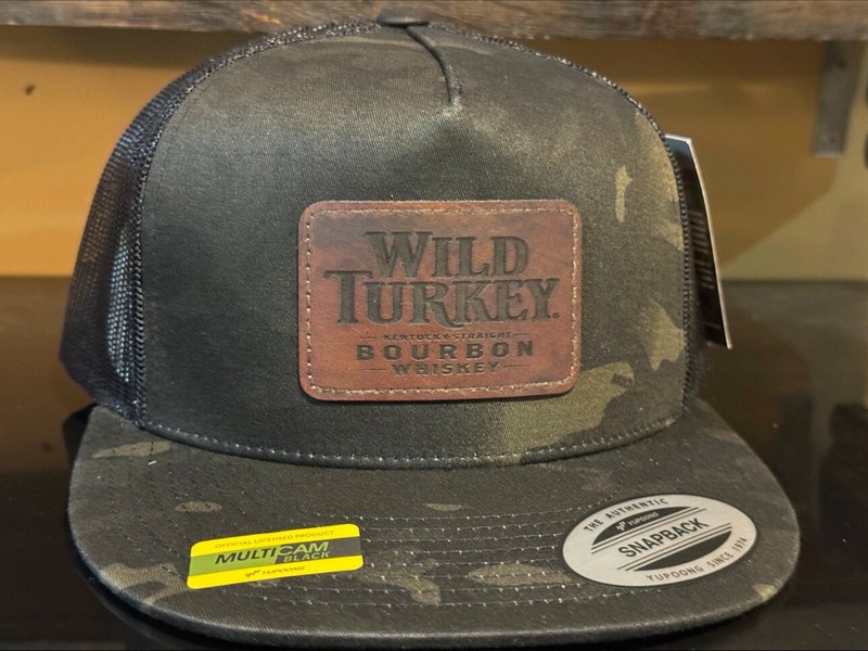 Wild Turkey Bourbon Inspired SnapBack – YP Multi Camo Flat Bill – Gifts For Him