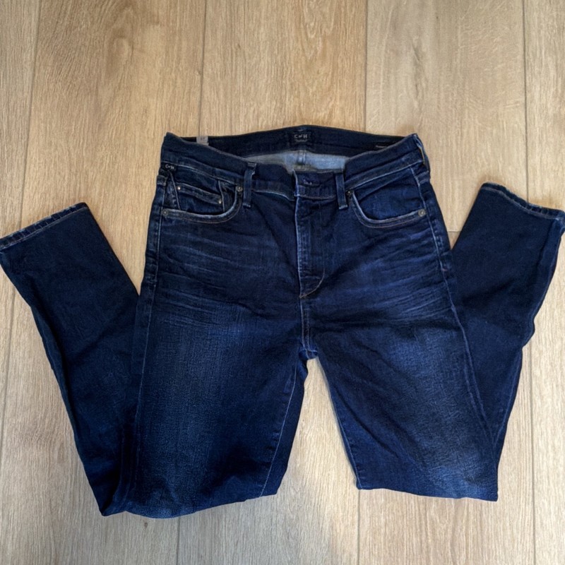 Citizens of Humanity Rocket Crop High Rise Skinny Dark Wash Blue Denim Jeans 27