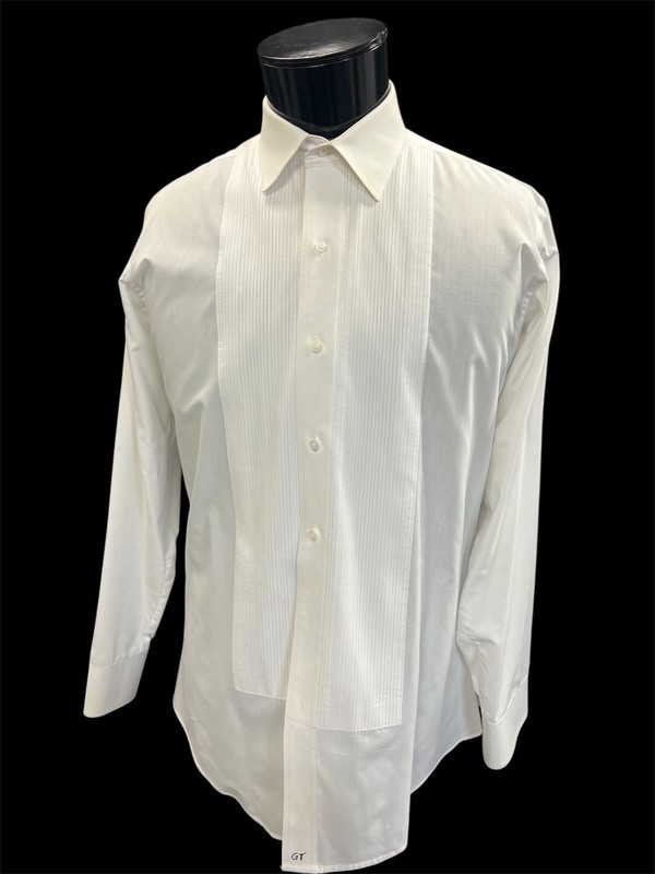 White Laydown Collar 1/4" Pleated (gently used) Neil Allen Tuxedo Shirt gallery