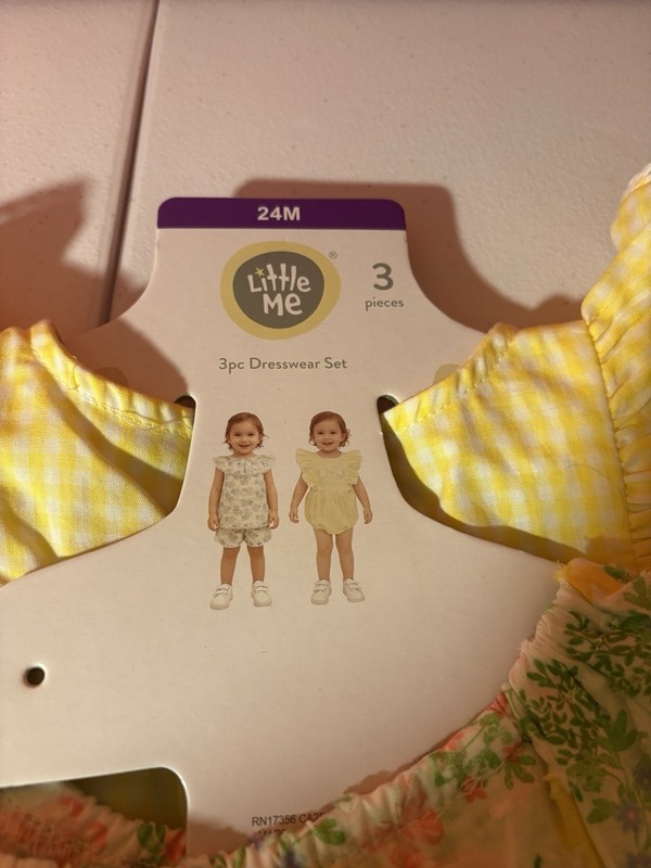 Baby Girls' Little Me 3-piece Dresswear Set Size 24M Yellow Green gallery