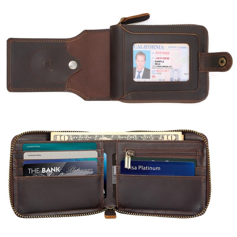 Polare Full Grain Leather Wallet for Men Bifold RFID Blocking Cash Credit Car... gallery