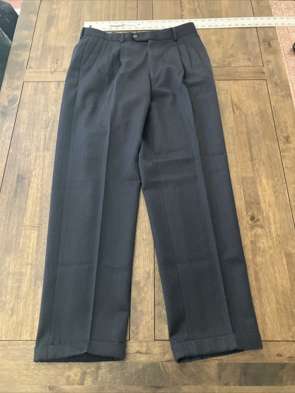 Sespi Rialto Dark Blue Wool Trousers Made in Italy, Size 32 Lana Vergine