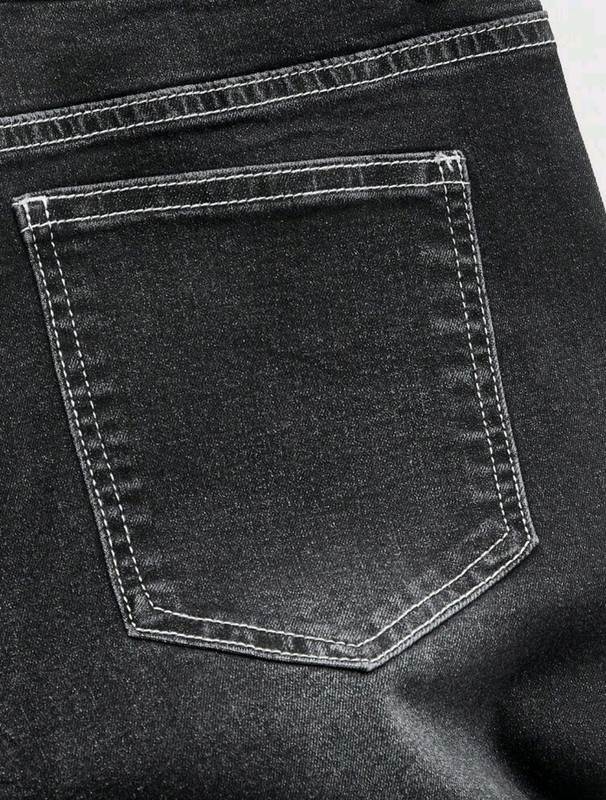 New Men Luxury Jeans Diamond Stars Rhinestones Black Denim Trousers High Quality gallery