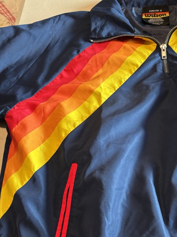 Forever 21 x Wilson 1/4 Zip Women's Windbreaker Pullover Small Blue Pickleball gallery