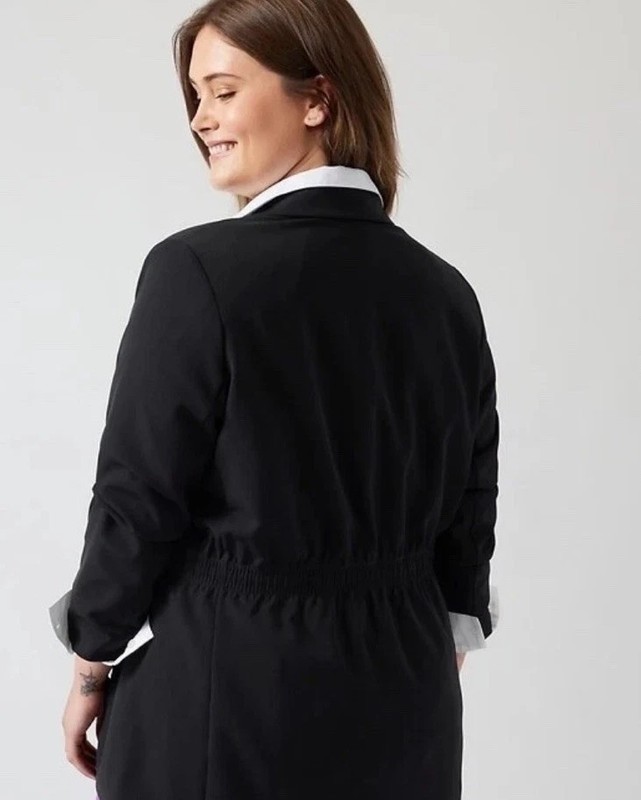 Athleta 20 Endless Primatwill Blazer Black Stretch Elastic Waist #860105 gallery