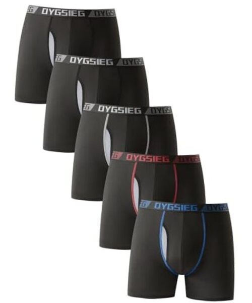 Men's Boxer Briefs,Fly with X-Large Regular-6‘’ Inseam Regular Leg - Black*5 gallery