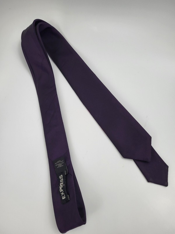 Express Changeable Polyester Tie Purple Pink Plaid Men Necktie Skinny 58 x 2 gallery