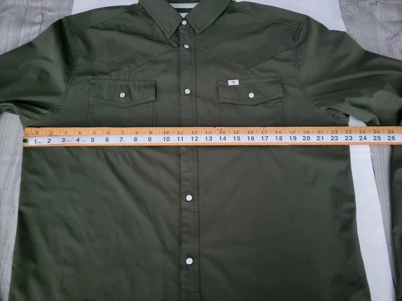 Ferrell Shirt Mens L Green Long Sleeve Western Pearl Snap Vented gallery