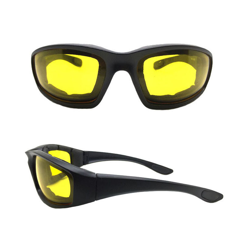 Sunglasses Padded Motorcycle Riding Glasses Google Wind Resistant Driving Yellow gallery