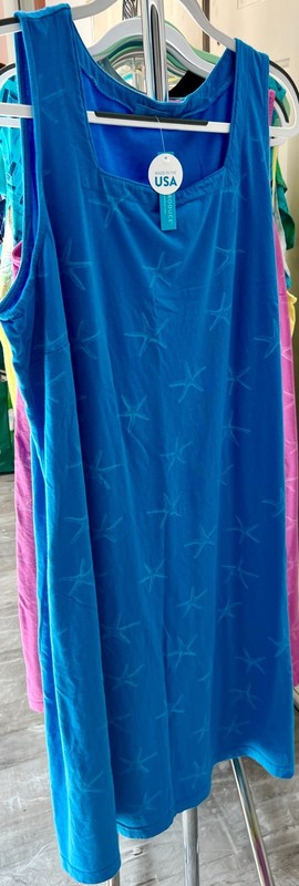 Fresh Produce – Sea Star Surf Blue Drape Sun Dress – Plus 2X – New w/ Tags NWT